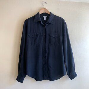VINTAGE 80s 100% Silk Blouse by Anna and Frank Size L